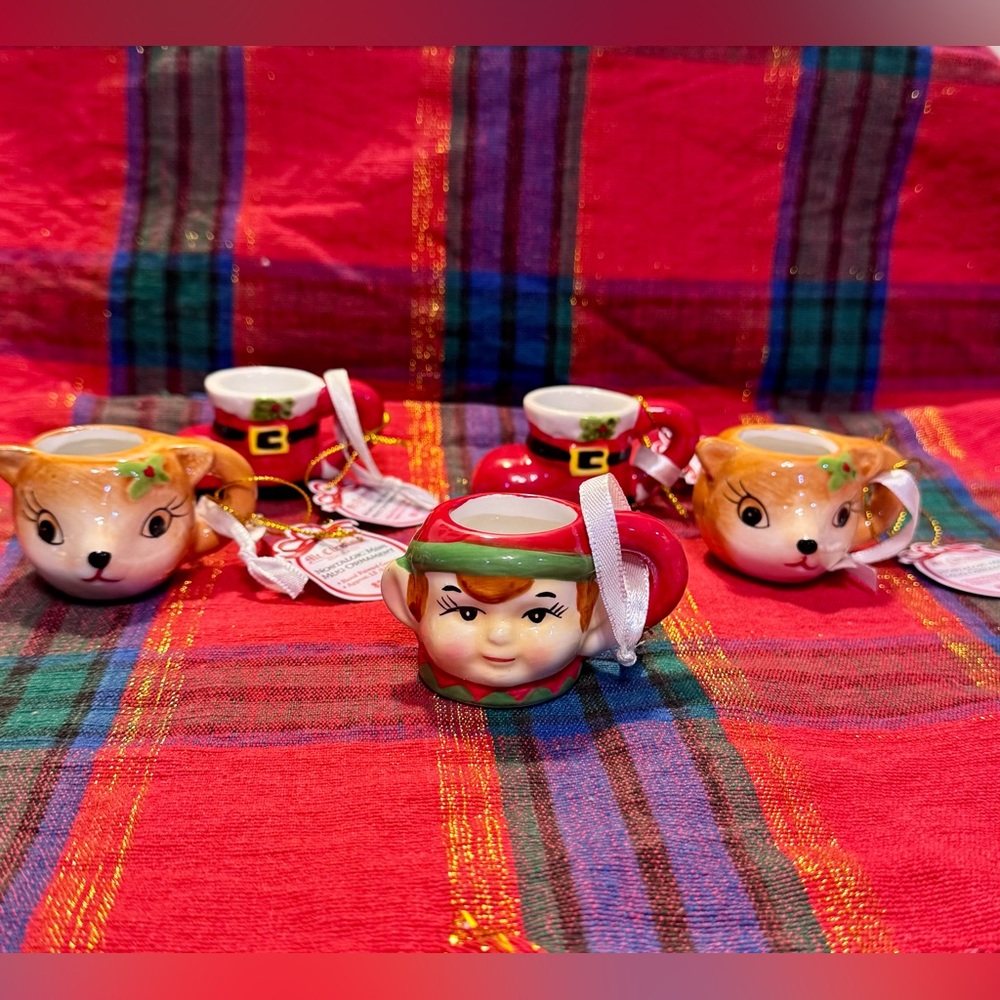 Mr. Christmas Miniature Mug Christmas Tree Ornaments 2022 Lot of 5